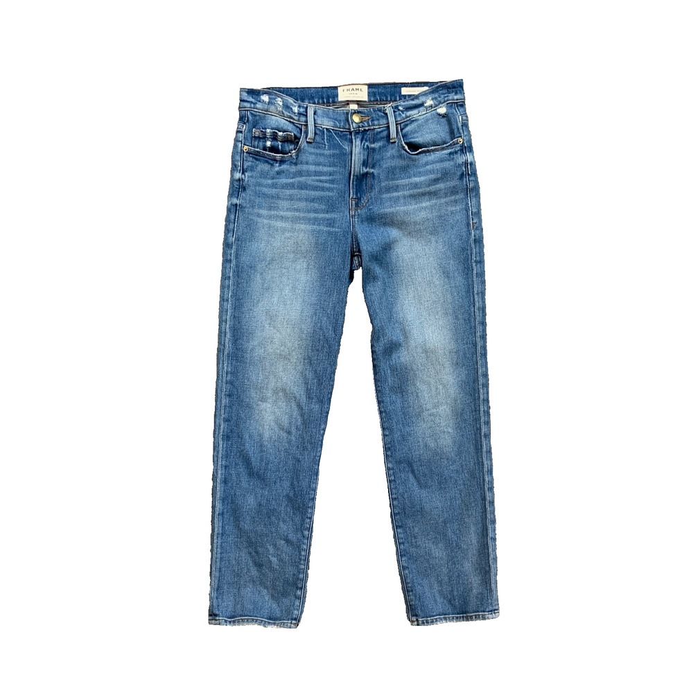 Frame Jeans Womens 27 Denim Kimbel Le Nouveau Straight Leg High Rise Cropped